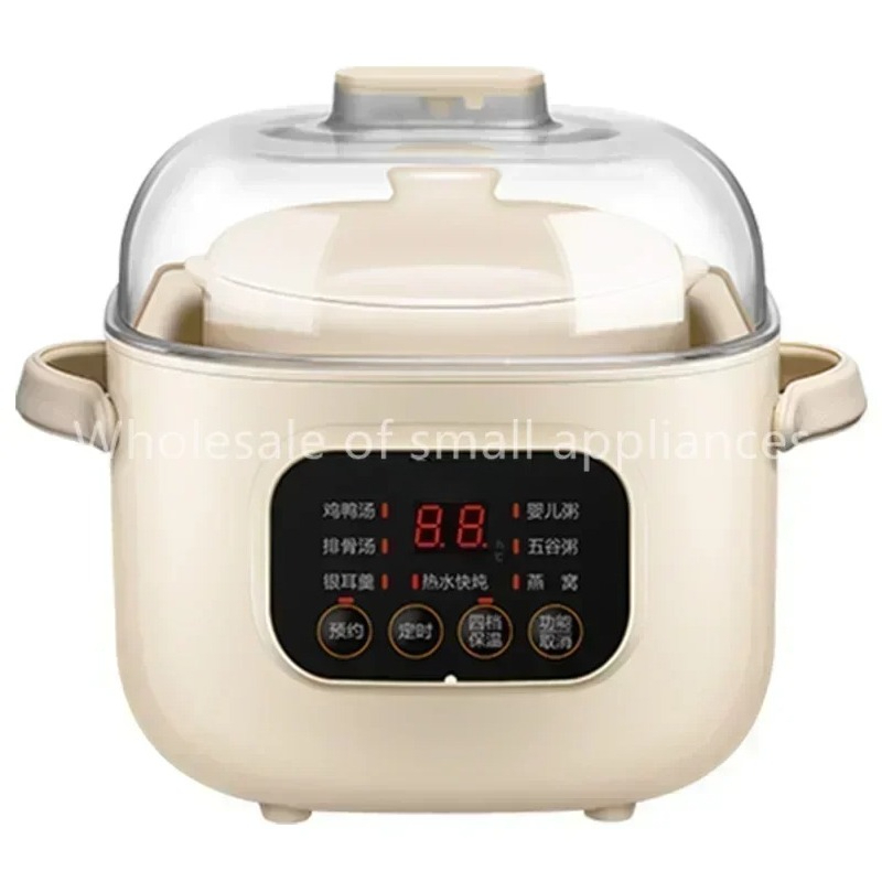 Slow Cooker Ceramic - 220V เซรามิคไฟฟ้าช้า Stewer ในครัวเรือนเด็กอาหารโจ๊กขนมหวานหม้อหุงข้าว Stewing ทําอาหารหม้อไฟฟ้าซุปหม้อ