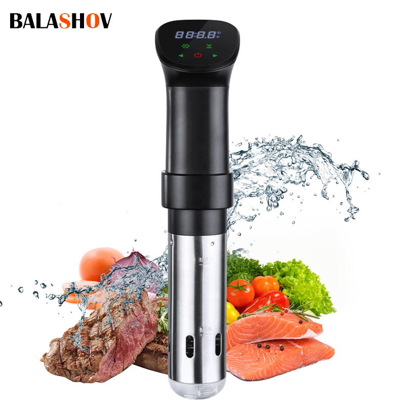 Sous Vide Immersion - หม้อต้มน้ำร้อนแบบพกพา1800W กันน้ำได้เครื่องทำอาหารได้แม่นยำพร้อมไฟ LED อัจฉริยะหน้าจอดิจิตอล